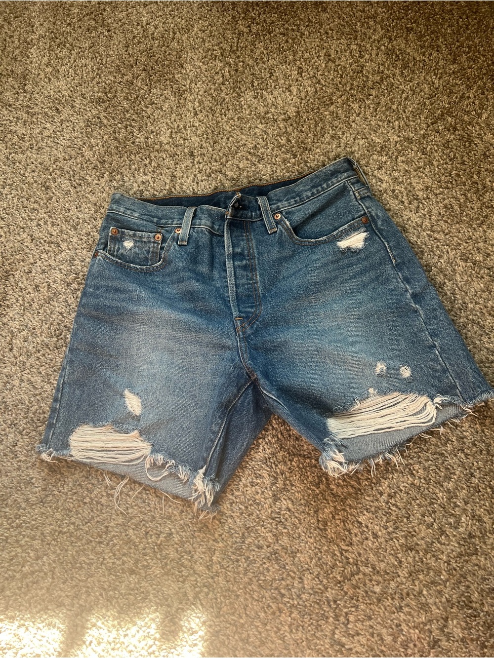 Levi’s 501 Distressed Women's Denim Shorts - Blue